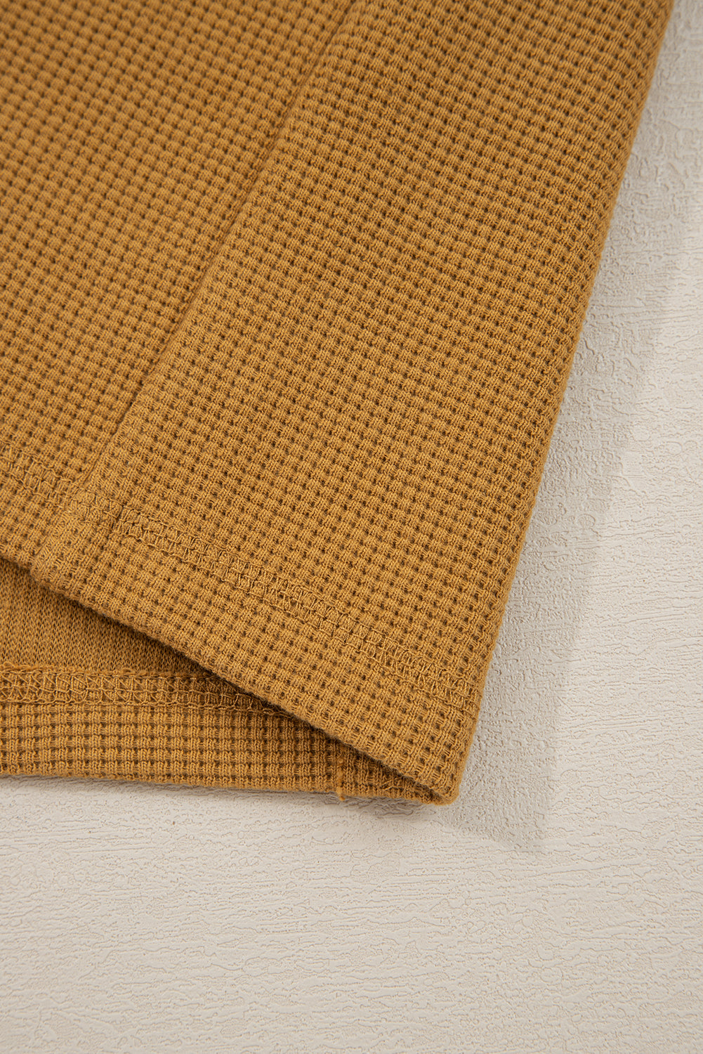 Multicolor Oversized Mixed Textured Split Neck High Low Patchwork Sweatshirt