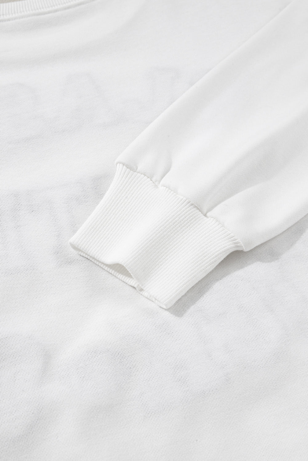 White CLASSY UNTIL KICKOFF Plush Letter Patched Loose Sweatshirt