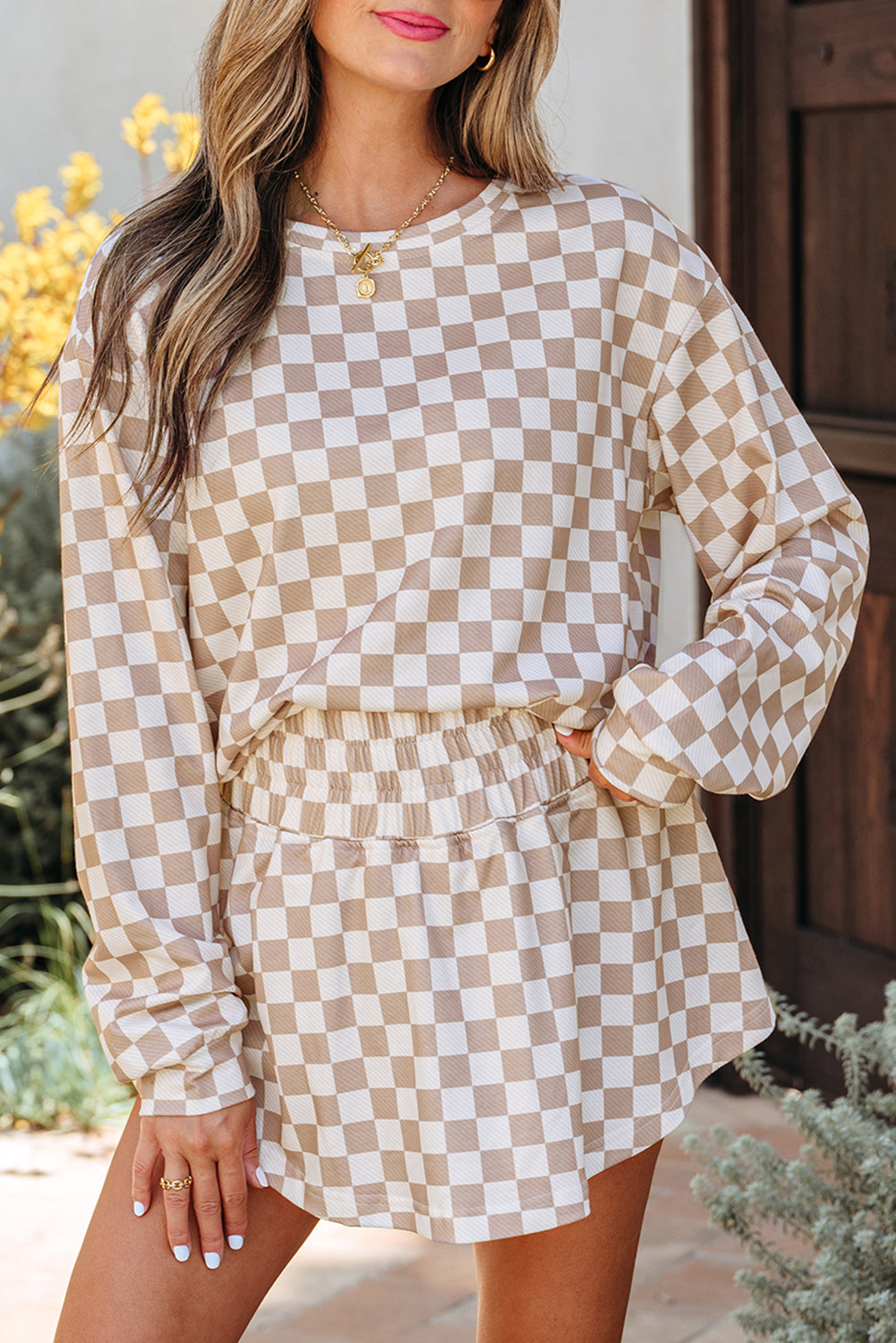 Checkered Flowy Two Piece Set