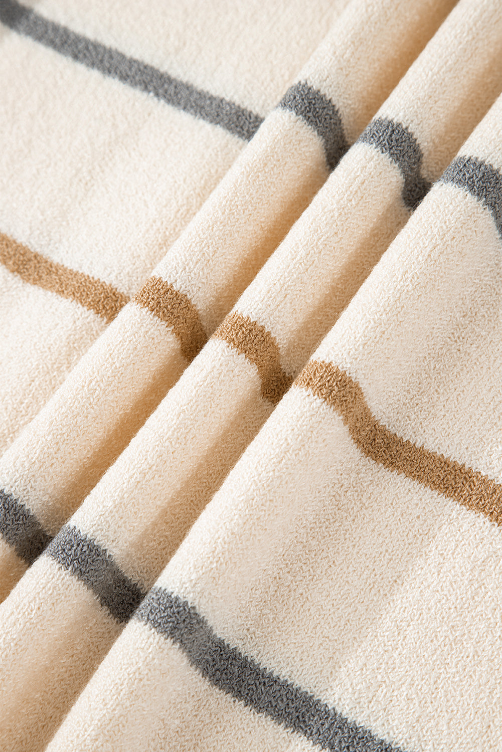 Multicolour Striped Drop Shoulder Plus Sweater