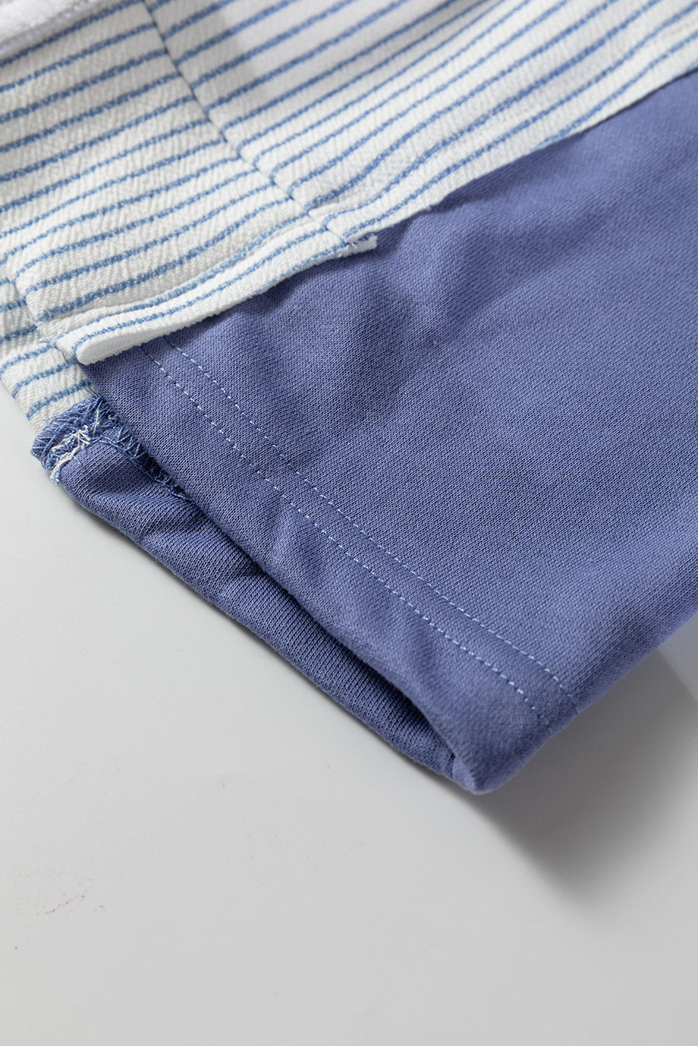 Light Grey Oversized Striped Colorblock Dolman Sleeve Collared Casual Top