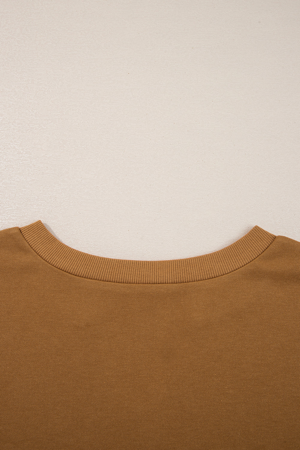 Multicolor Oversized Mixed Textured Split Neck High Low Patchwork Sweatshirt