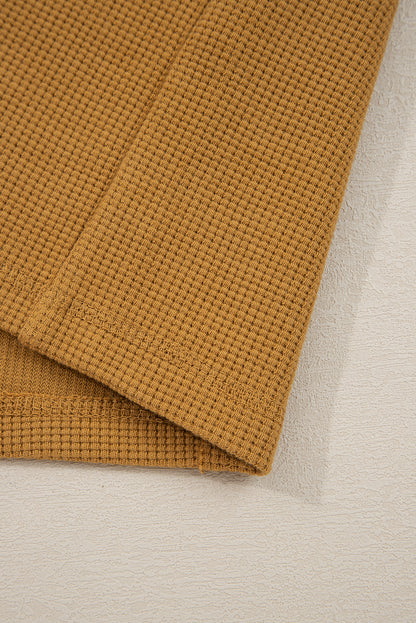 Multicolor Oversized Mixed Textured Split Neck High Low Patchwork Sweatshirt