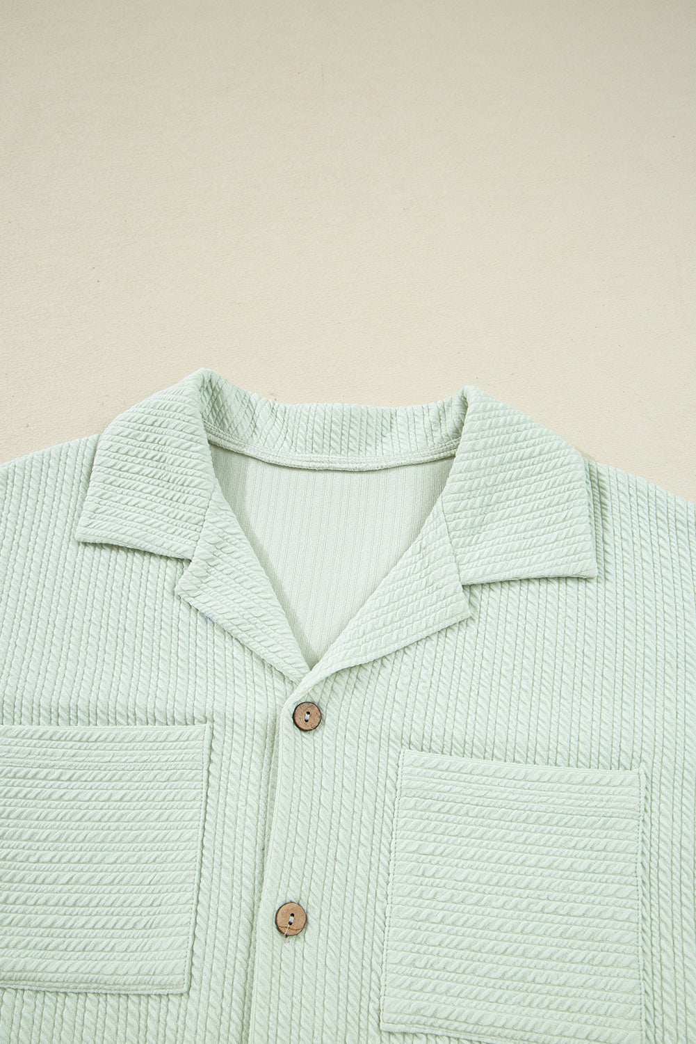 Clearly Aqua Textured Patched Chest Pocket Shirt and Pants Set