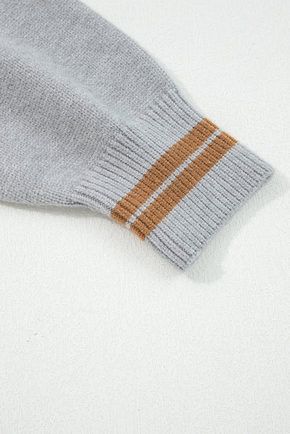 Light Grey See You Cowboy Embroidered Western Graphic Sweater