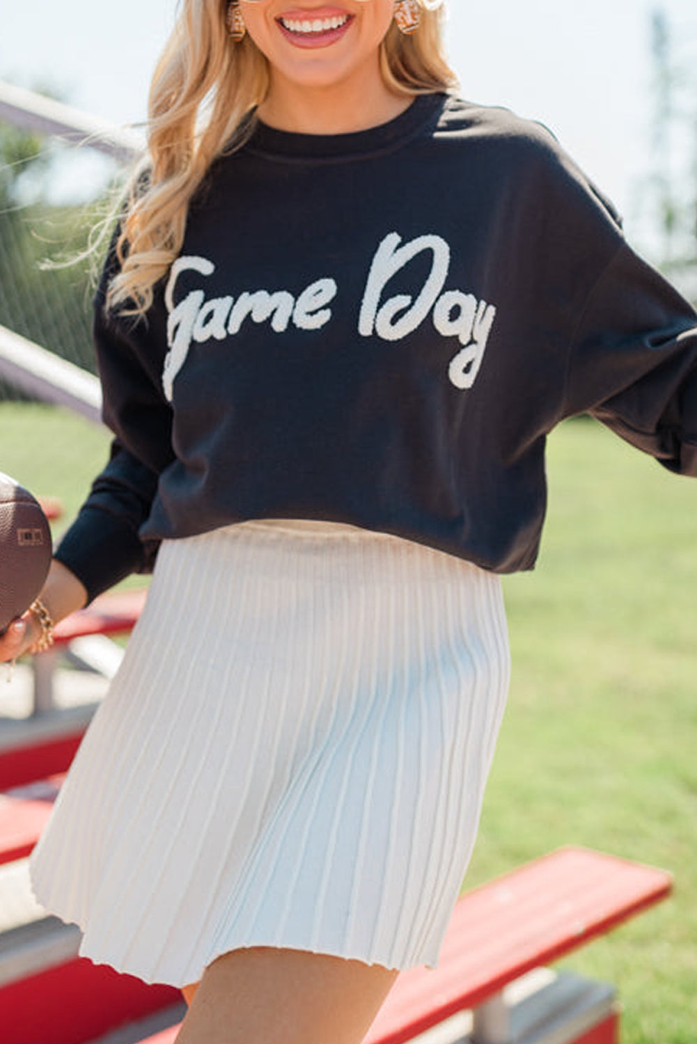 Chic on Game Day embroidered Sweater