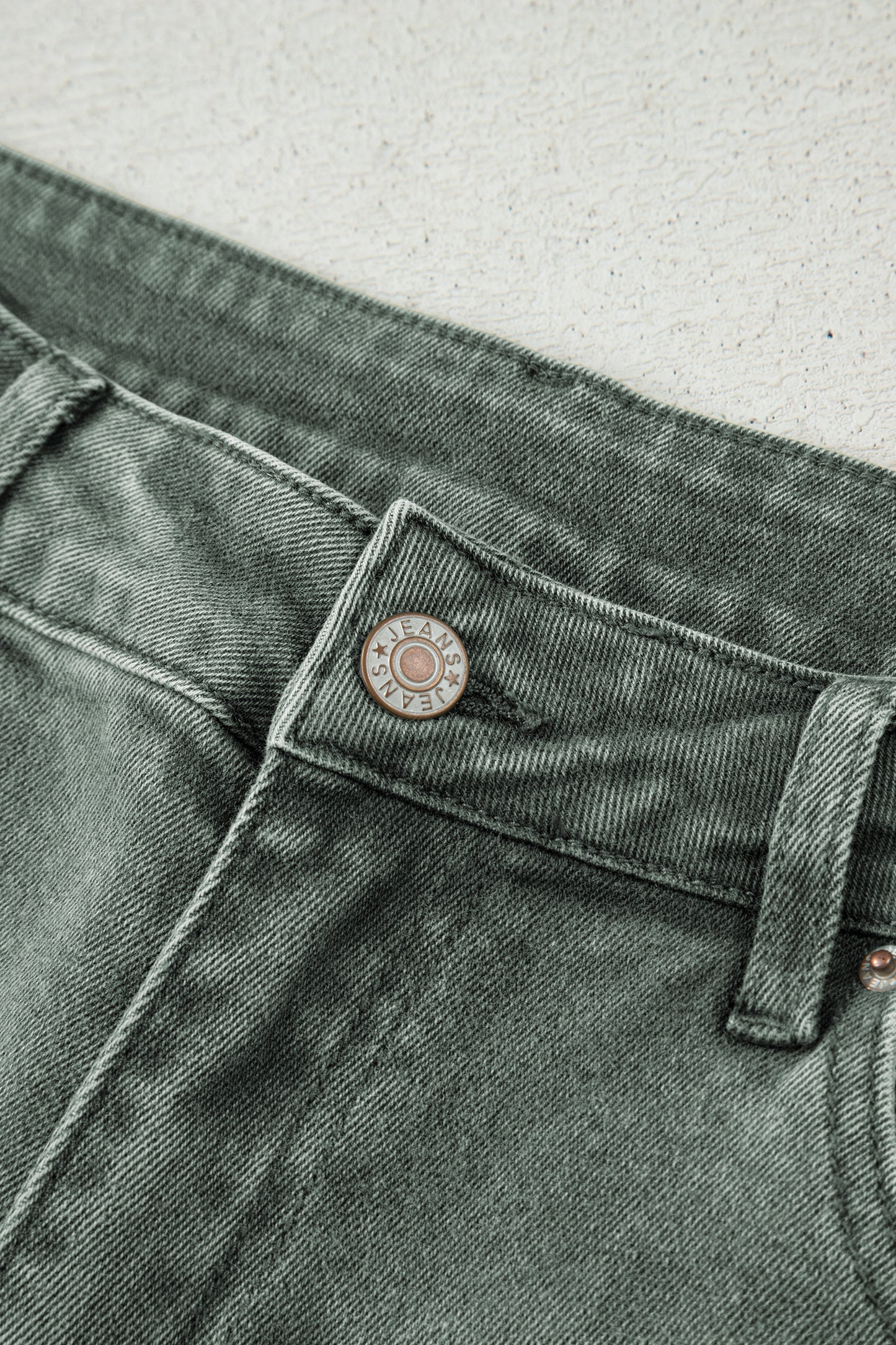 Four Leaf Clover Slight Distressed Raw Edge Wide Leg Jeans