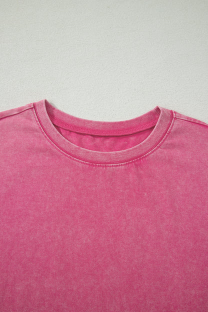 Rose Red Mineral Washed Oversized Tee