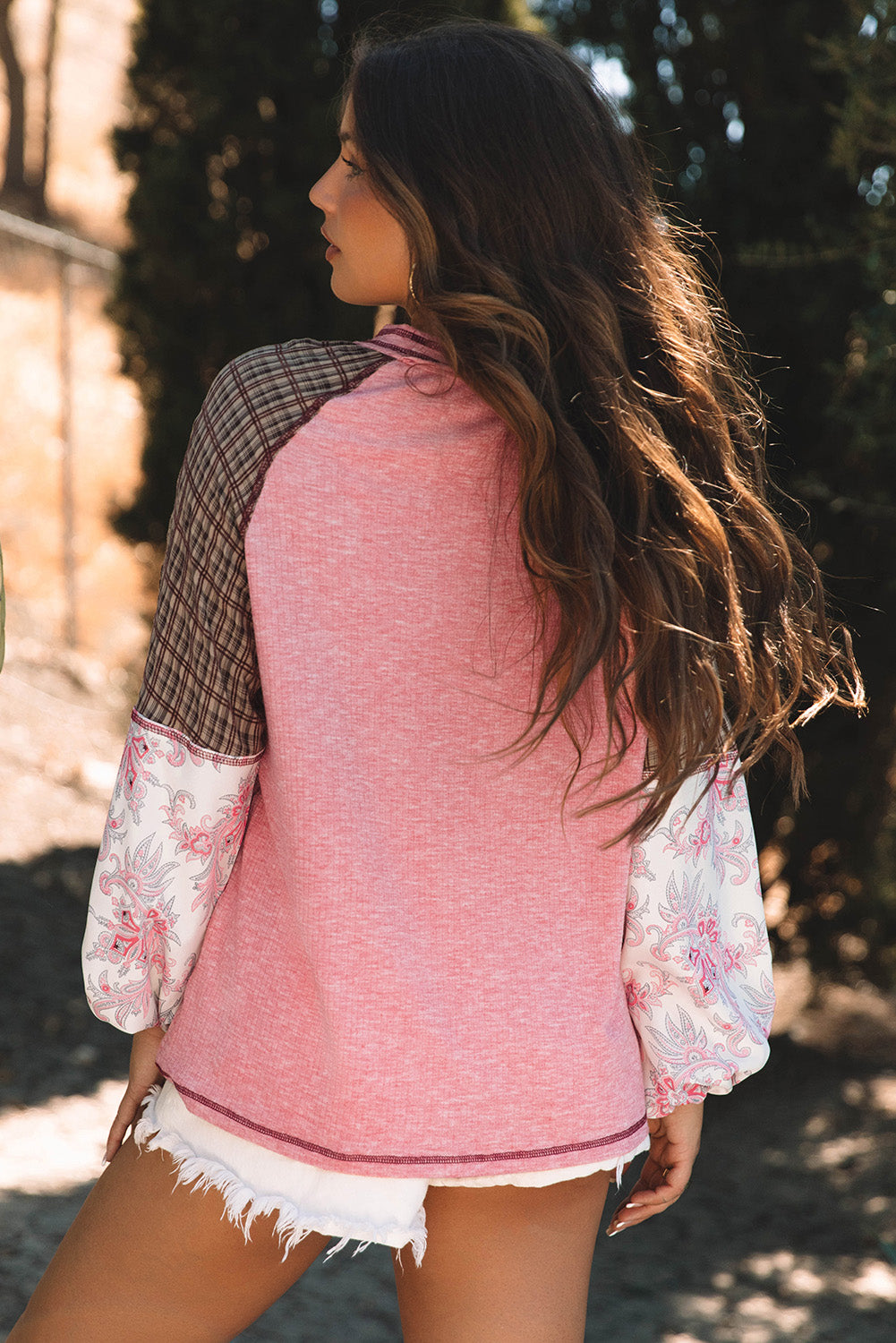 Pretty in pink floral patchwork sweater