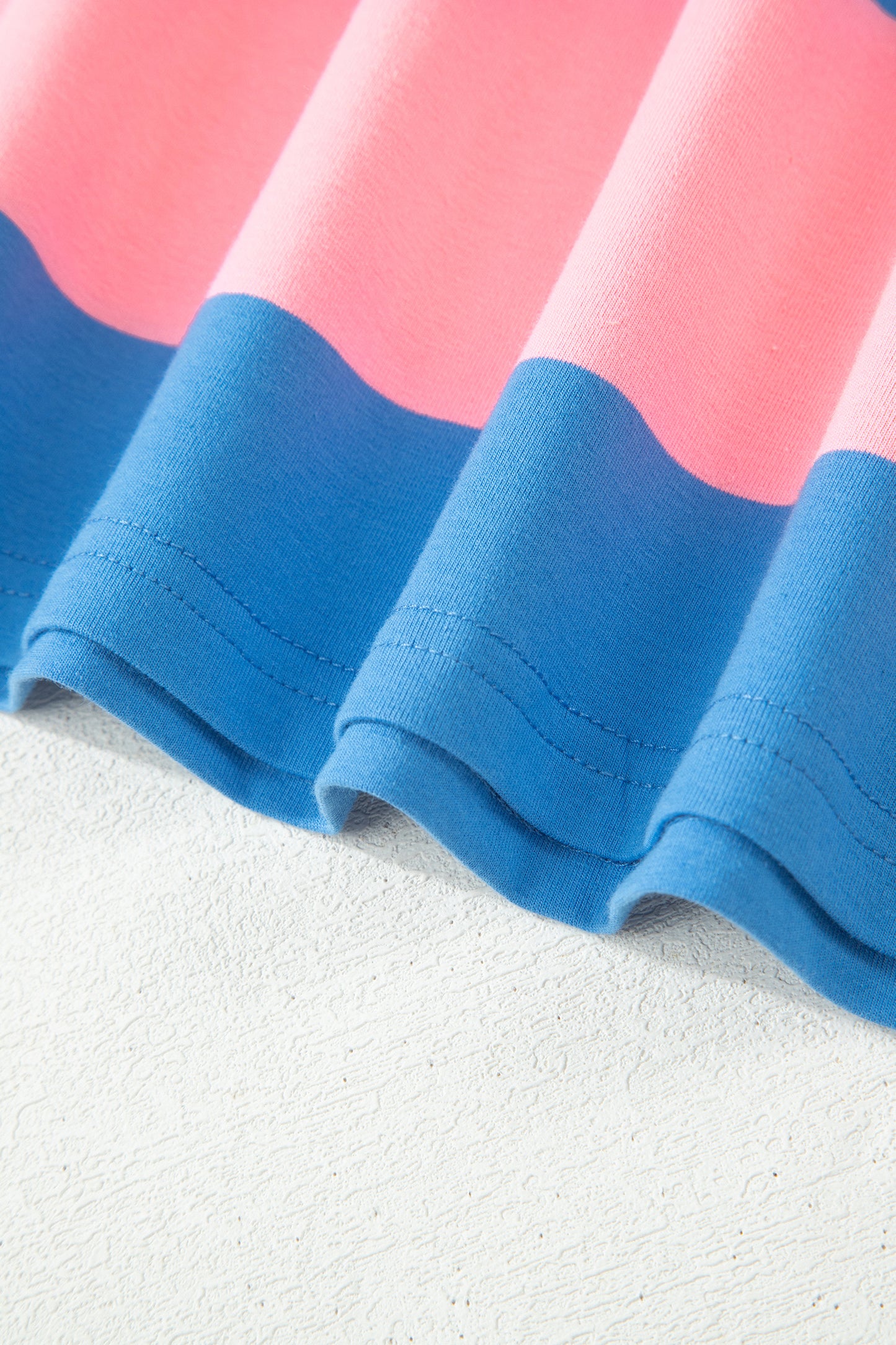 Bright Pink Striped Color Block Oversize Tunic Tee