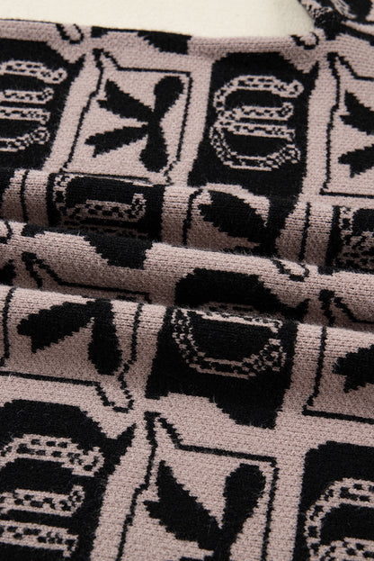 Black Bows & Horseshoes Pattern Western Fashion Print Sweater