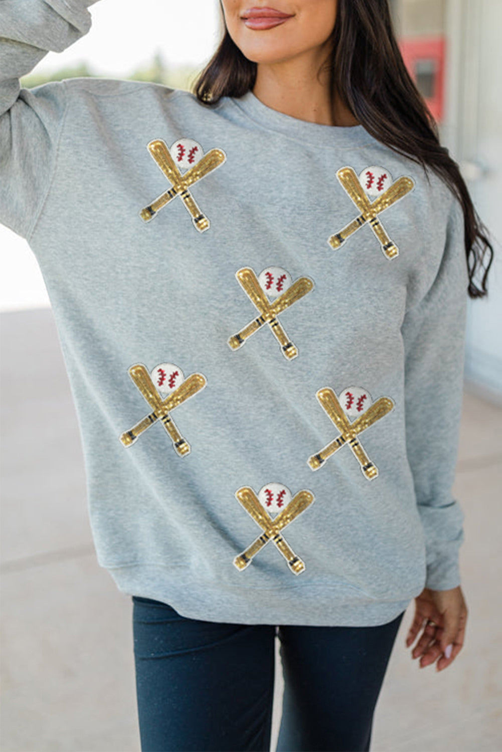 Sparkling Innings sequin sweatshirt