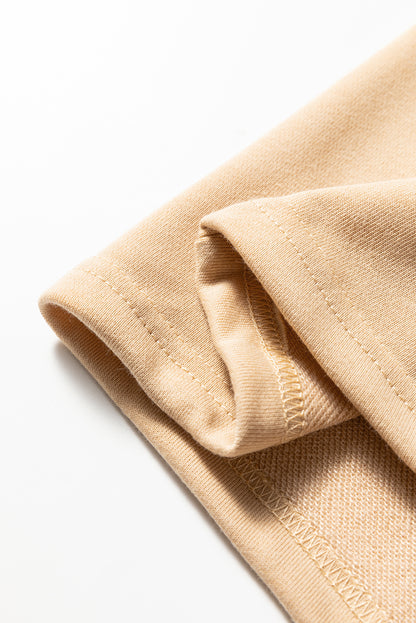 Khaki Exposed Seam Floral Mixed Patchwork Relaxed Plus Size Top