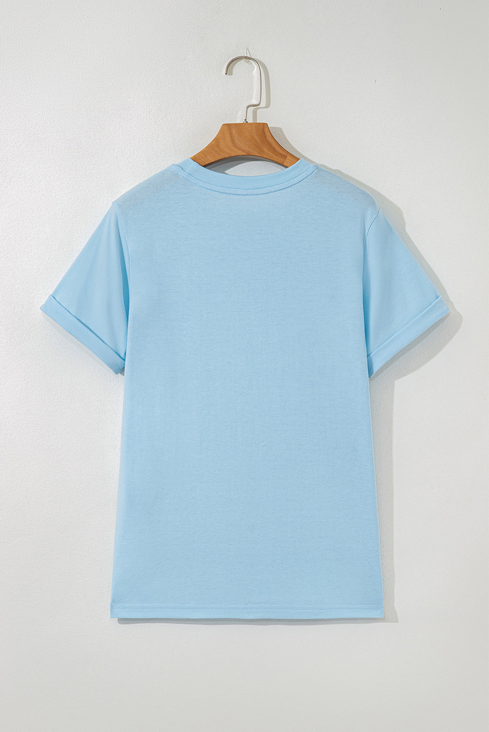 Light Blue Baseball Sequin Patch T Shirt