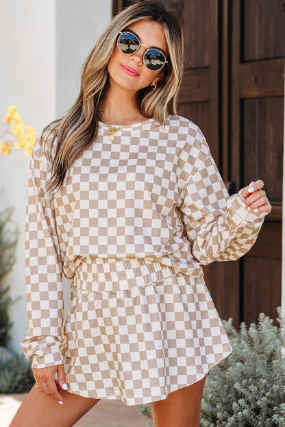 Checkered Flowy Two Piece Set