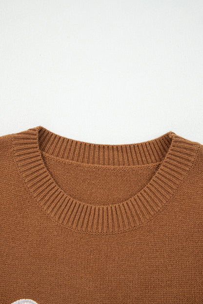 Coffee See You Cowboy Embroidered Western Graphic Sweater