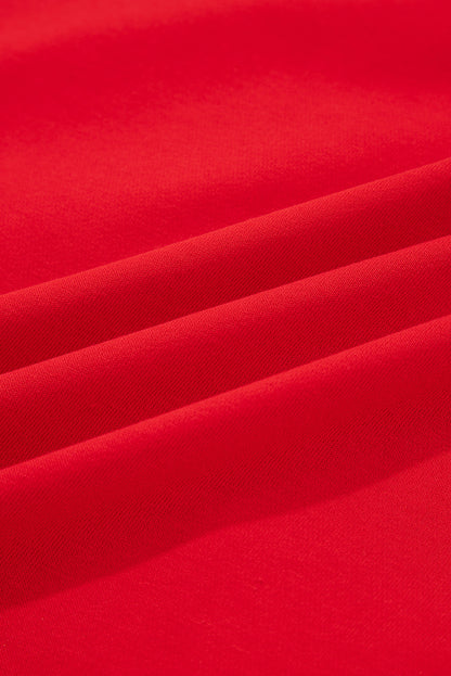 Fiery Red How Bout Them Dawgs Embroidered Script Balloon Sleeve Sweatshirt