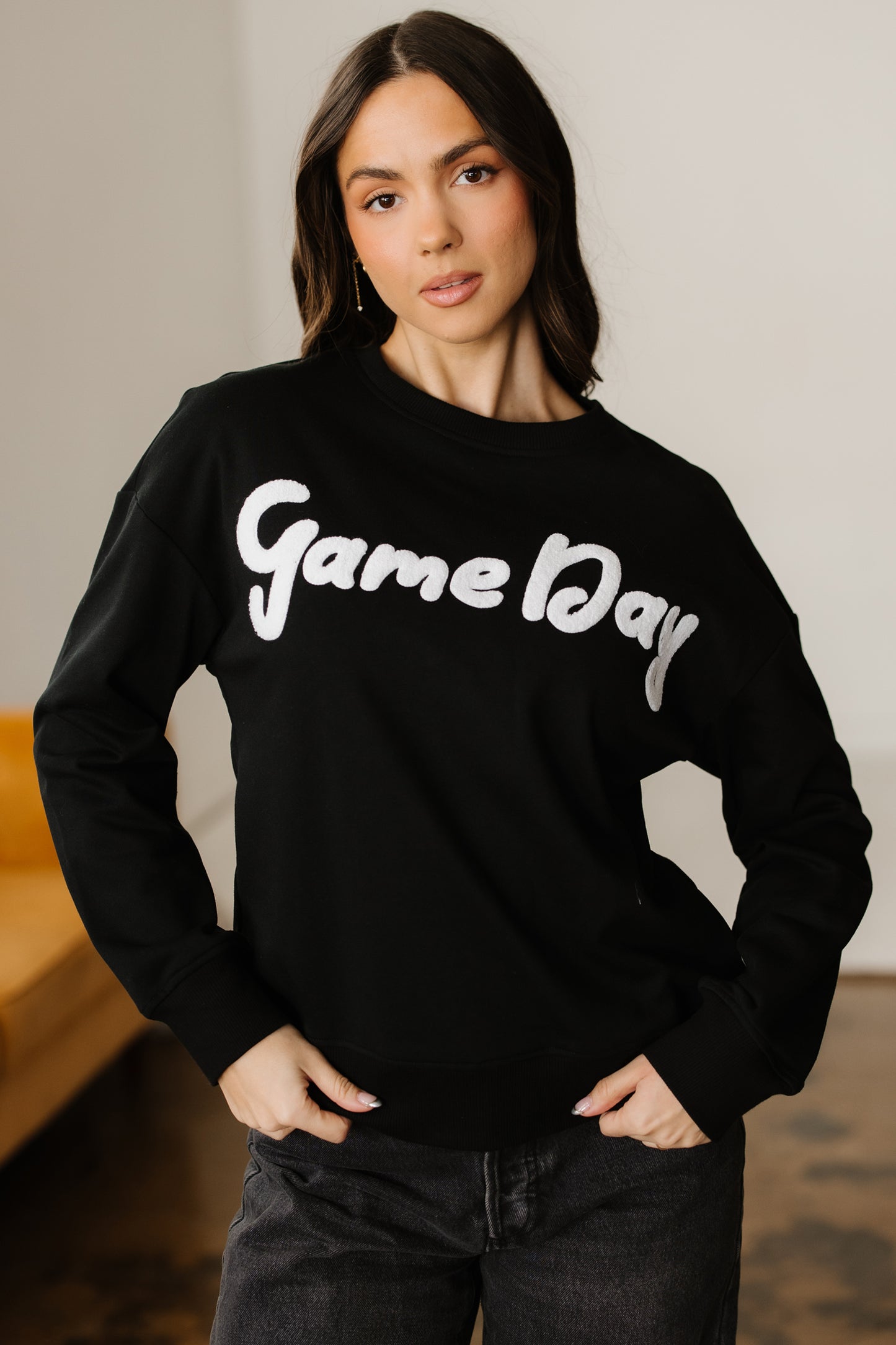 Chic on Game Day embroidered Sweater