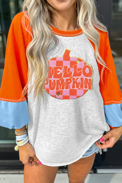 Hello Pumpkin Patchwork Shirt