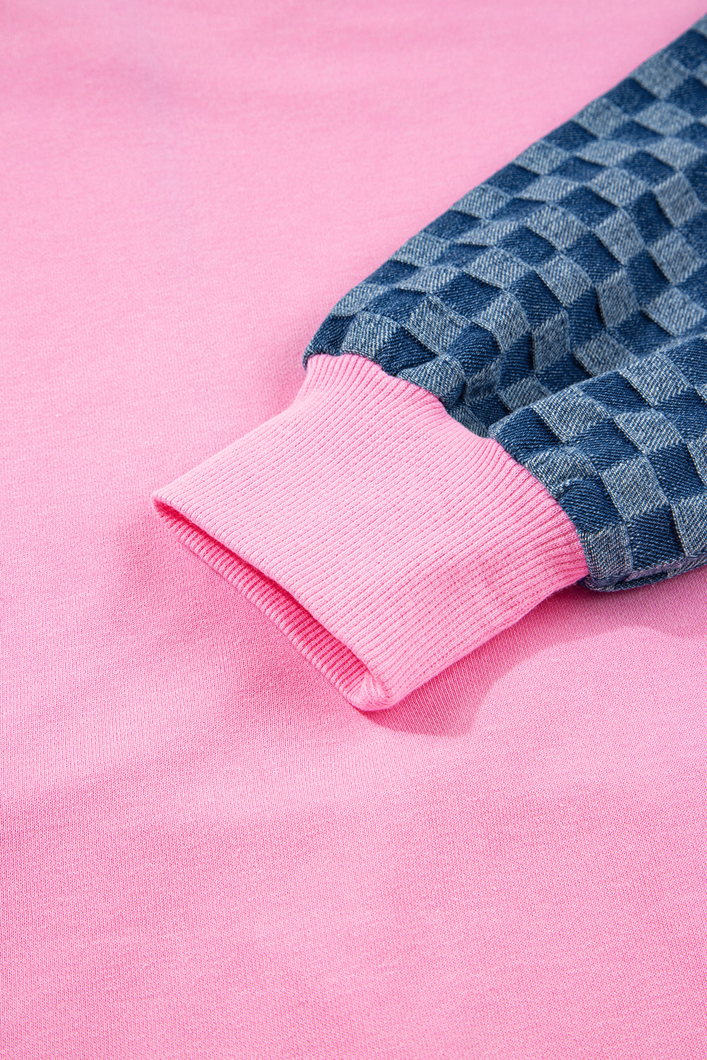 Bonbon Checkered Half Zipper Hoodie