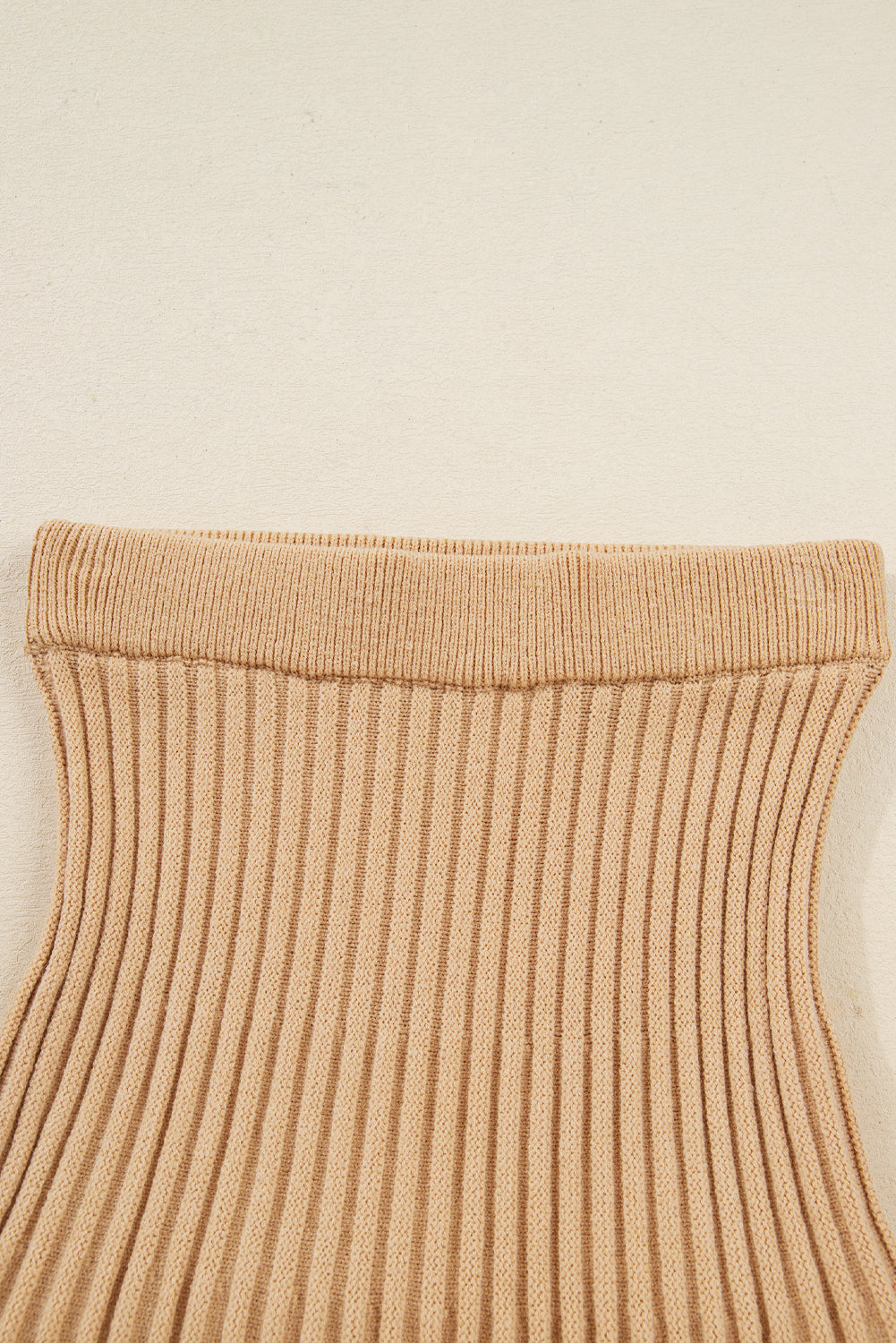 Smoke Gray High Neck Puff Sleeve Sweater Pleated Mini Skirt 2pcs Knitted Outfit