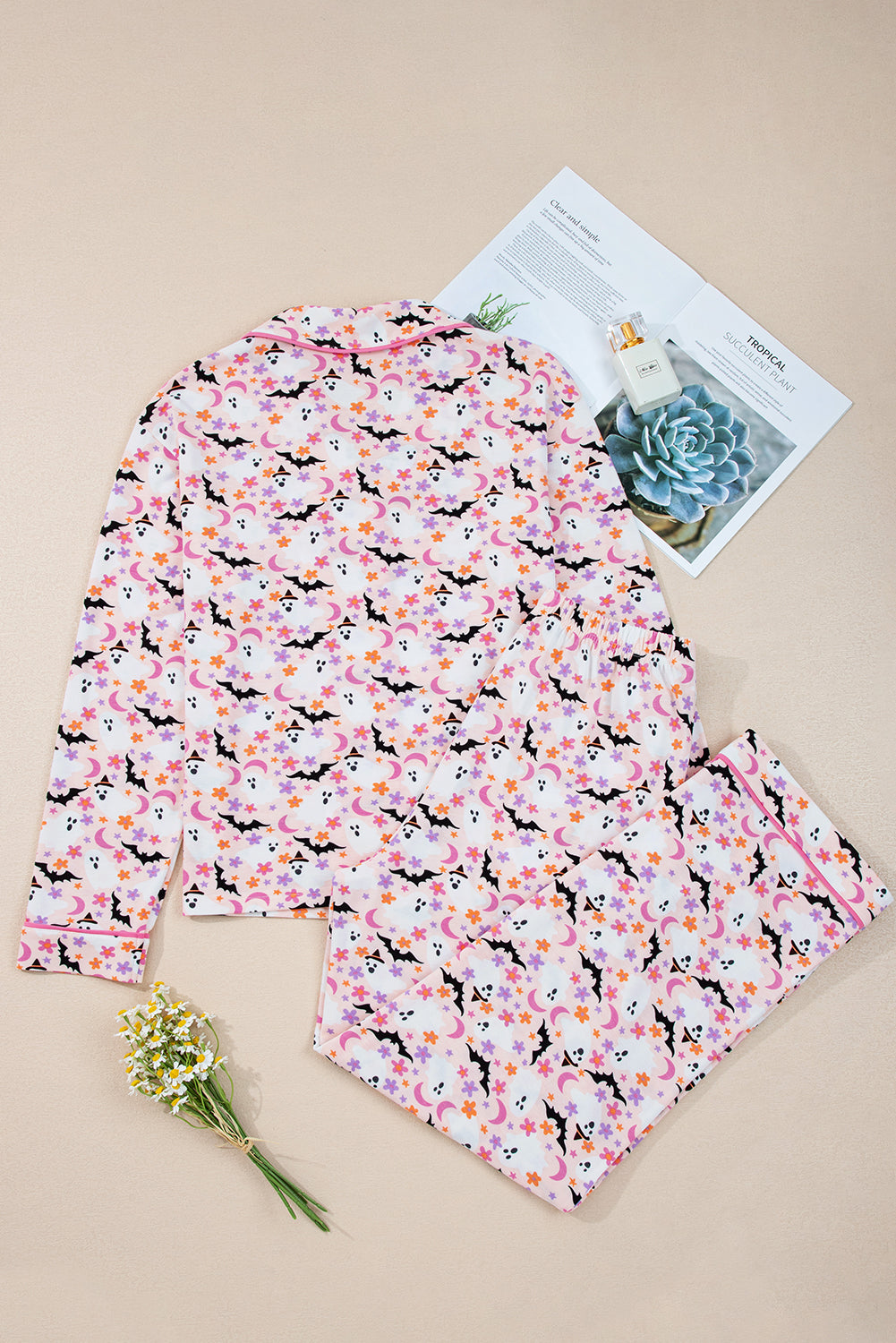 Bats for You Retro Two Piece Pajama Set