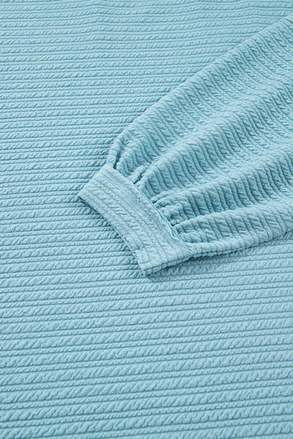 Light Blue Textured Drop Shoulder Plus Size Knit Top