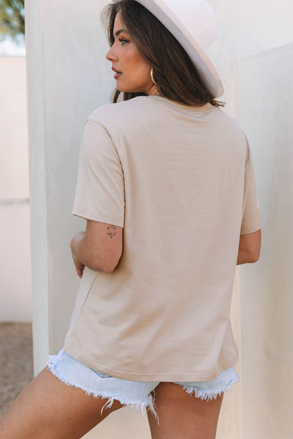 Checkered Baseball Graphic Tee nude