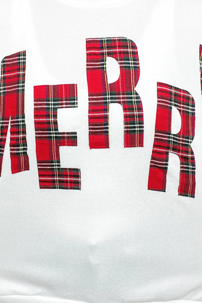 White Plaid MERRY Christmas Vacation Sweatshirt