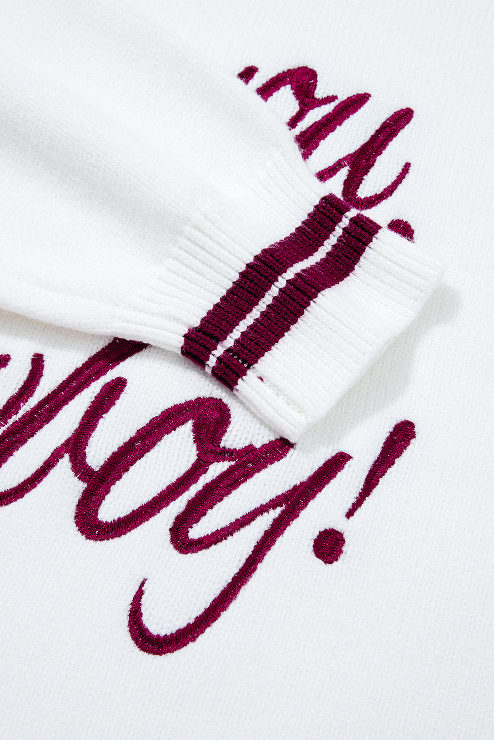 White See You Cowboy Embroidered Western Graphic Sweater