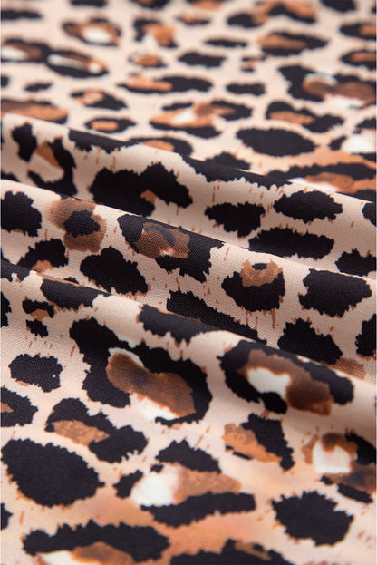 Sky Blue Striped Leopard Print Patchwork Button Up Womens Shirt