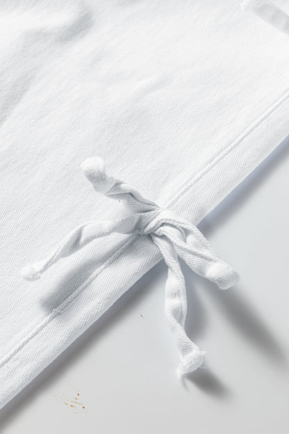 White Bow Knot Side Detail Straight Leg Loose Jeans