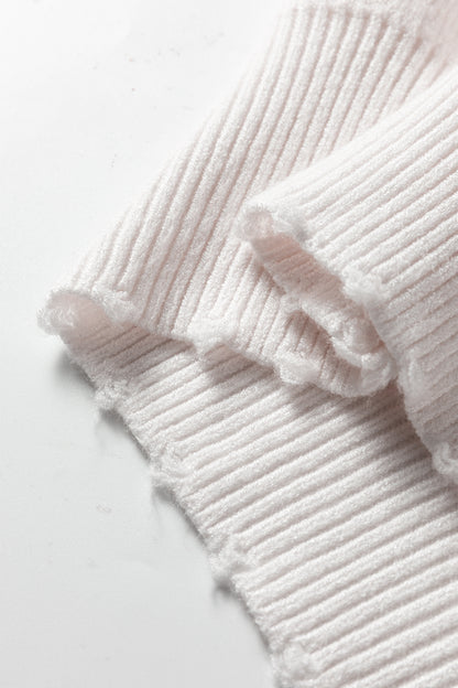 White Pearl Embellished Open Front Elegant Cardigan