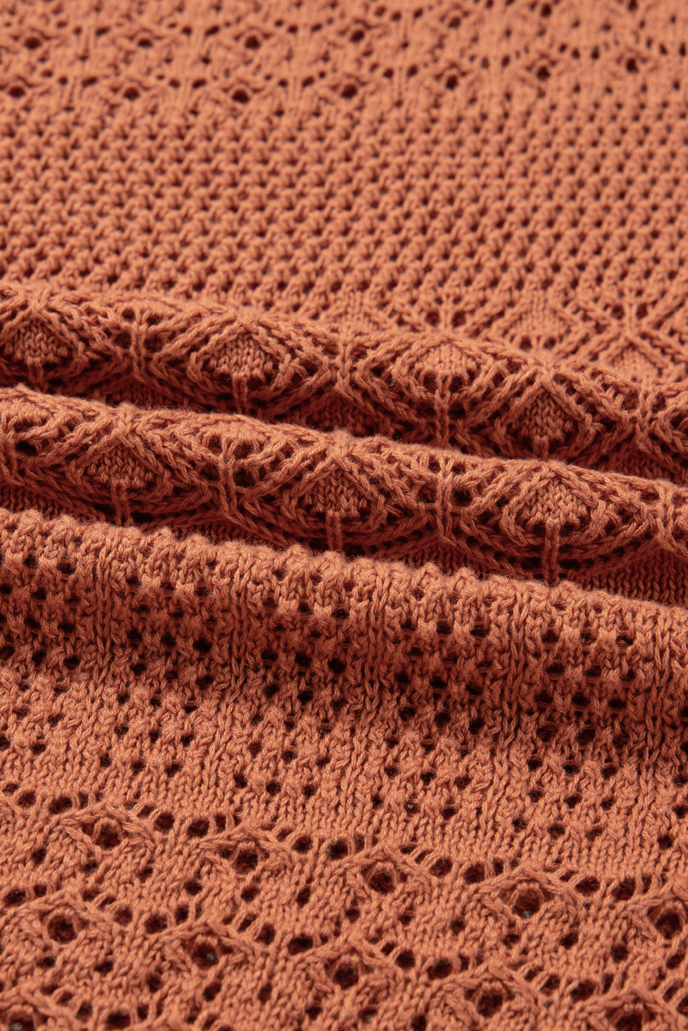 Redwood Burl Mixed Pattern Knitted Open Front Plus Cardigan