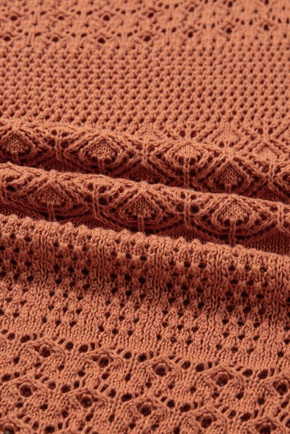 Redwood Burl Mixed Pattern Knitted Open Front Plus Cardigan