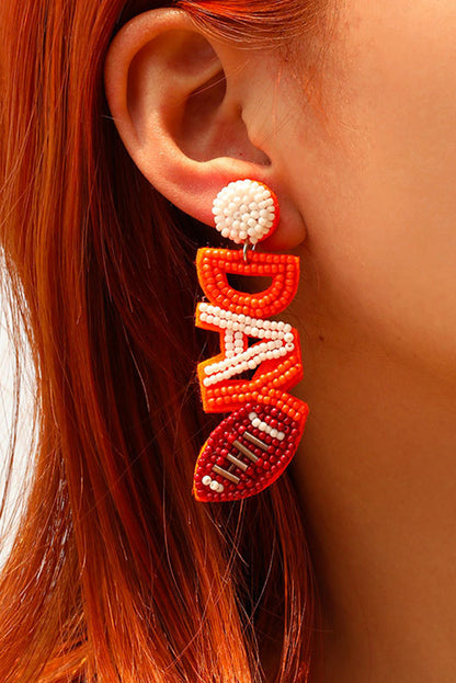 Orange GAME DAY Bead Dangle Earrings