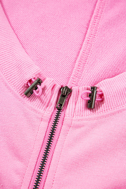 Bonbon Checkered Half Zipper Hoodie