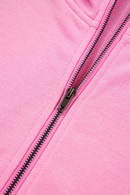 Bonbon Checkered Half Zipper Hoodie