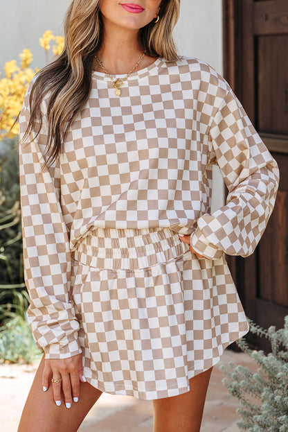 Checkered Flowy Two Piece Set