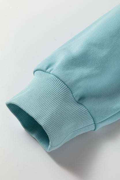 Pink Colorblock Patchwork Drop Shoulder Plus Size Sweatshirt