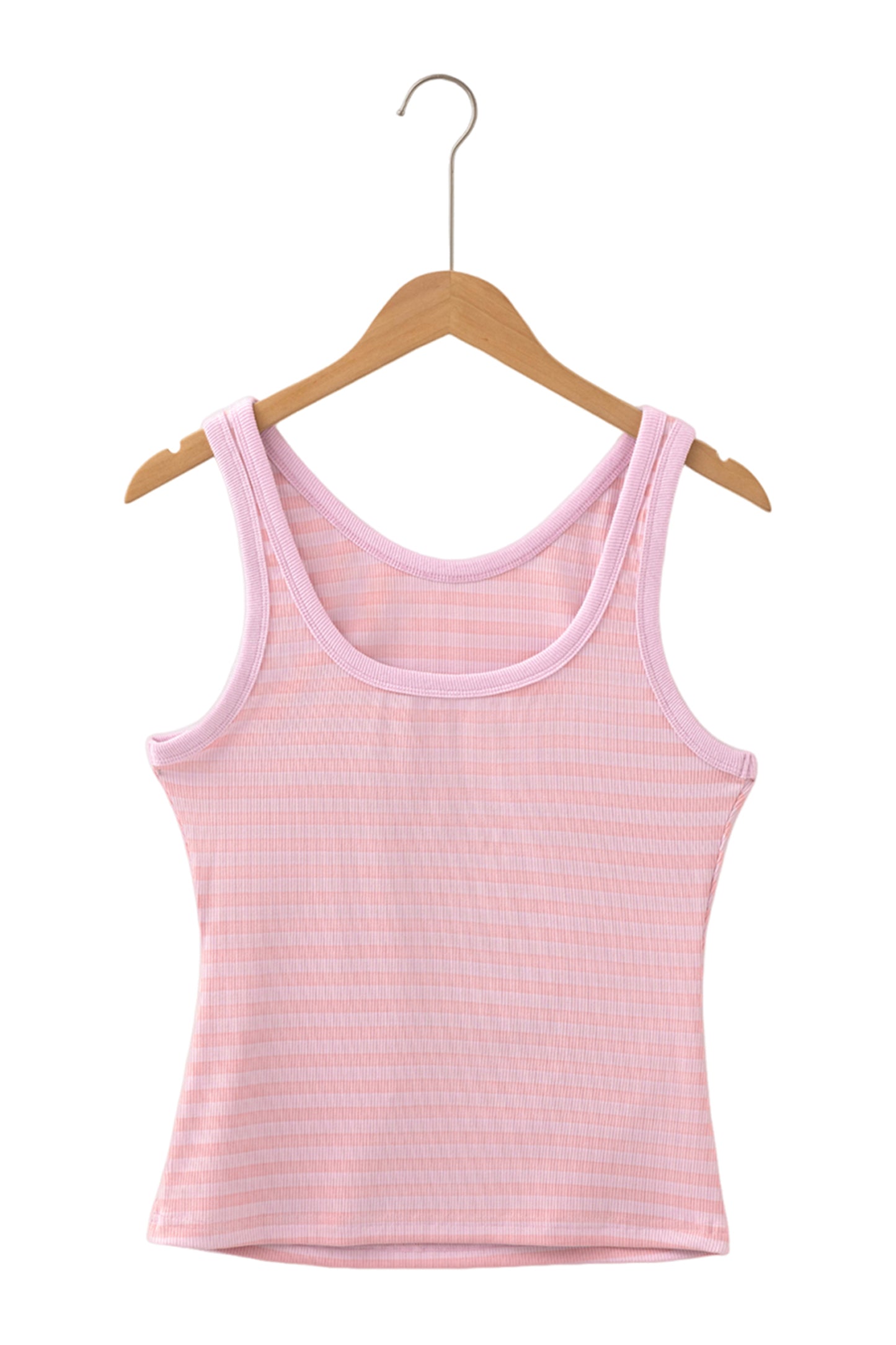 Yellow Stripe Ribbed Knit Slim Tank Top