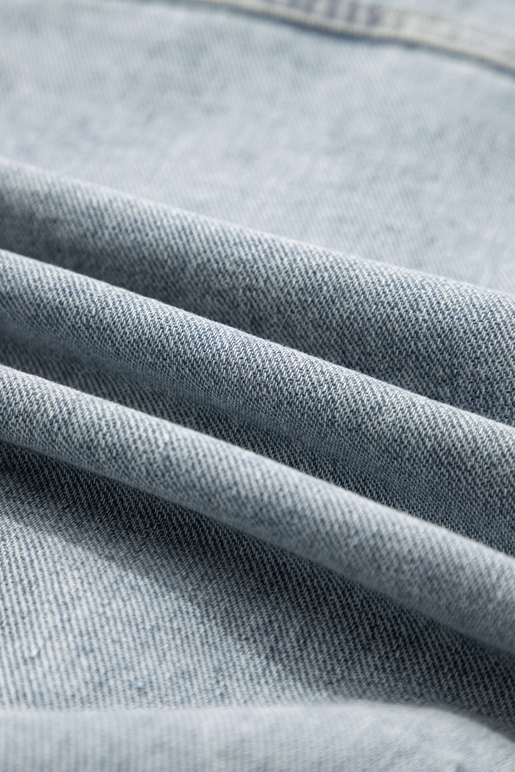 Beau Blue Street Style Zip Up Washed Denim Jacket