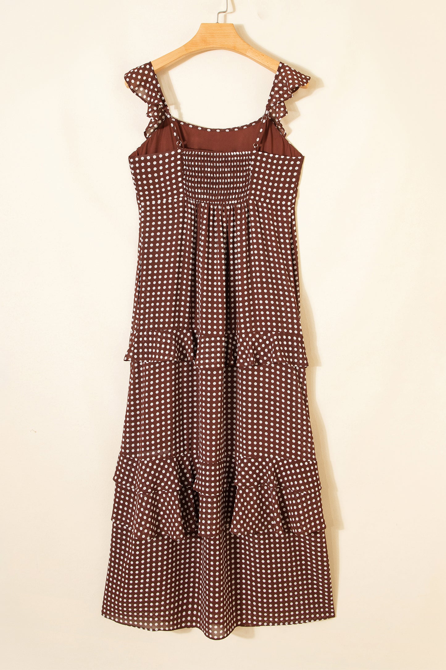 Polka cutie Backless Ruffled Tiered Maxi Dress