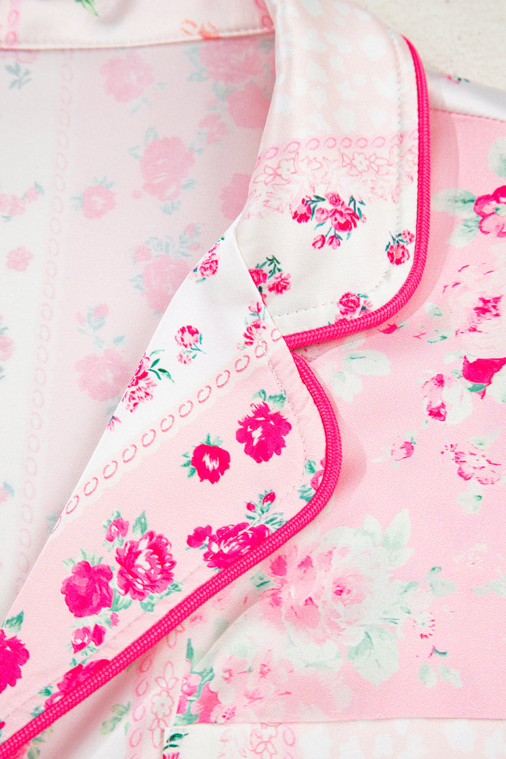 Fancy Love Two Piece Satin Pajama Set