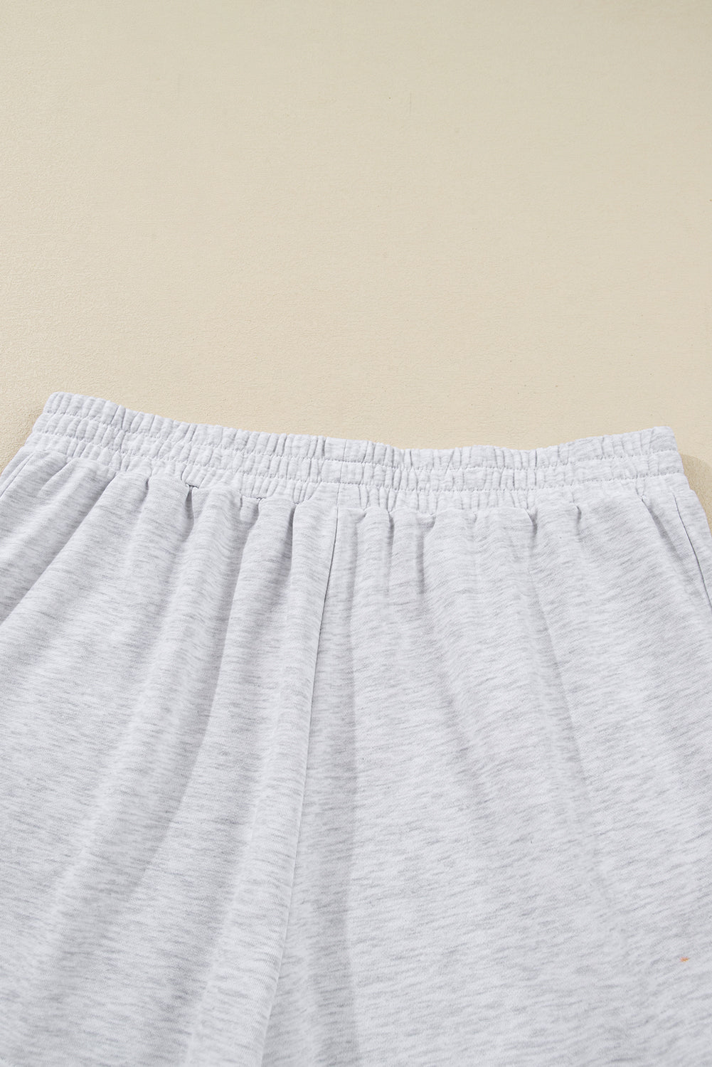 Light Grey Girly Bow Embroidered Puff Sleeve Pullover Loose Shorts Plus 2pcs Outfit