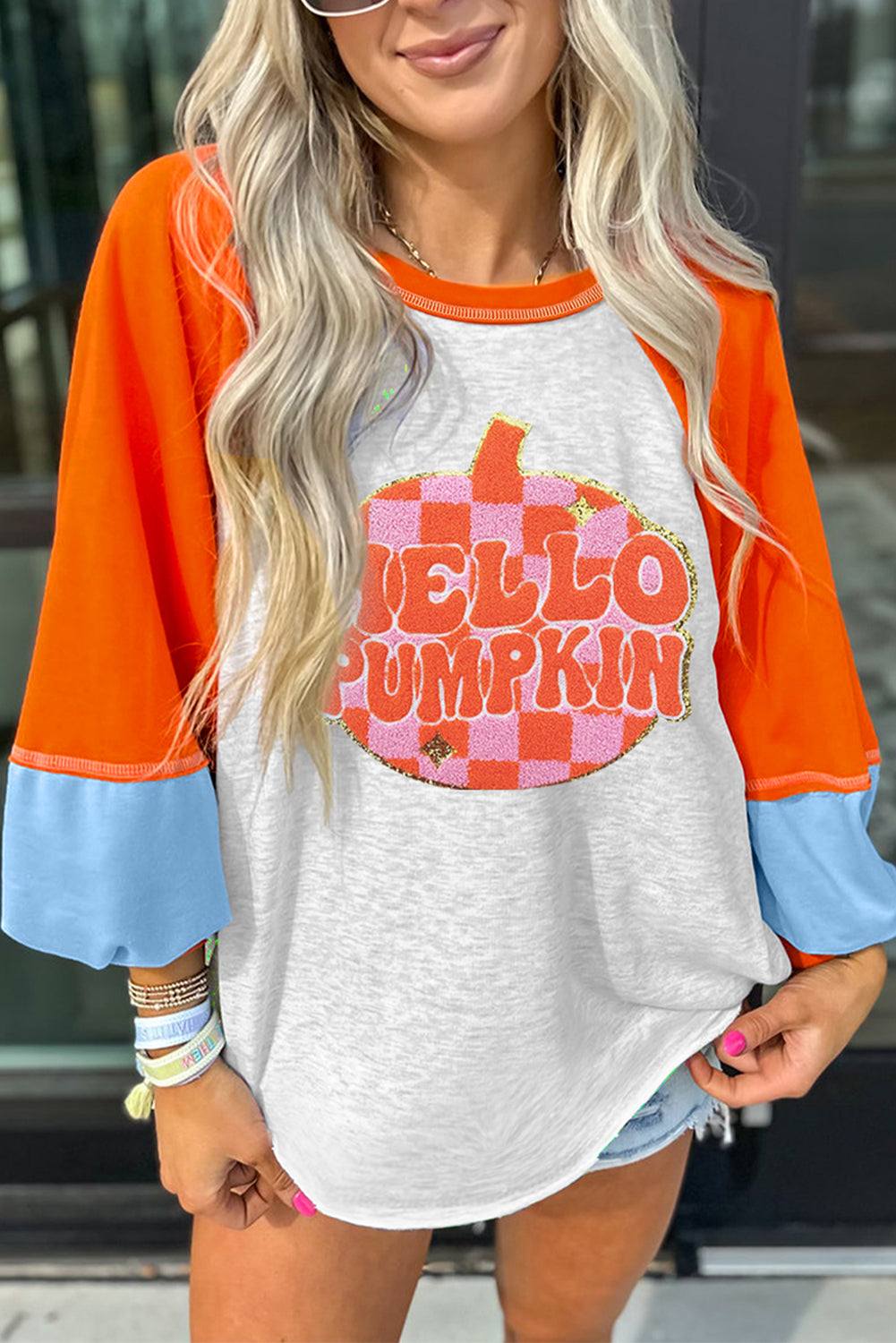 Hello Pumpkin Patchwork Shirt