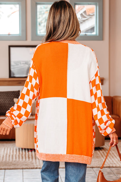Creamsicle Checkered Cardigan