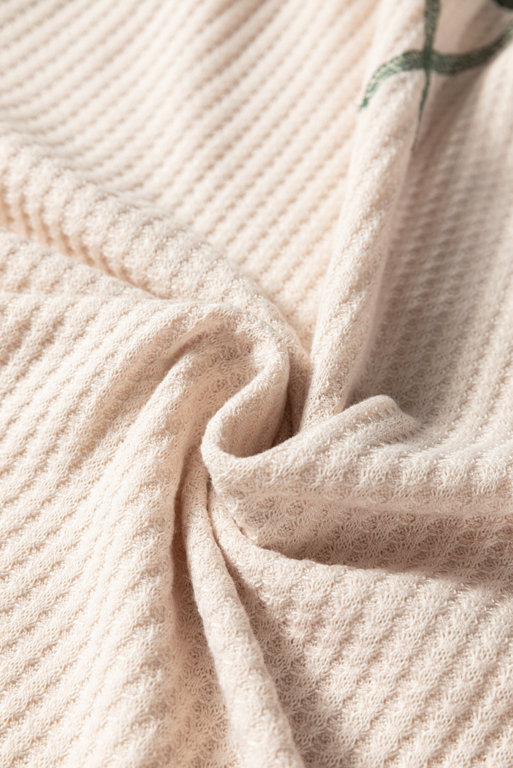 Mist Green Waffle Color Block Raglan Sleeve Top