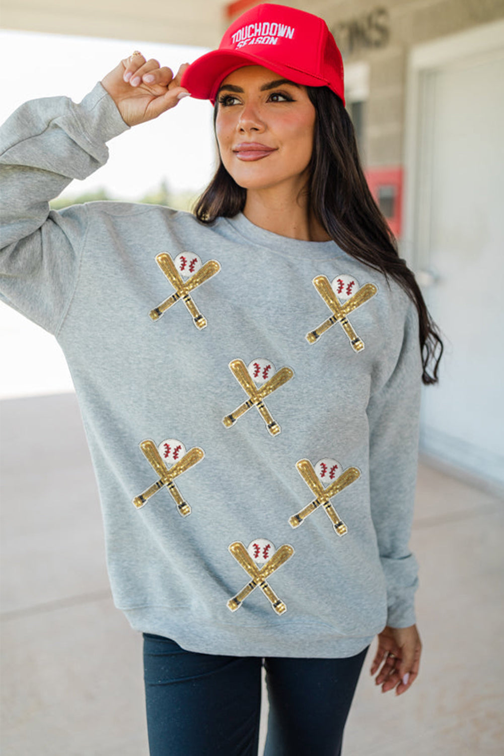 Sparkling Innings sequin sweatshirt