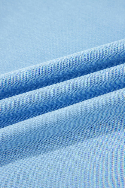 Beau Blue Floral Patchwork Drop Shoulder Pullover and Sweatpants Lounge Set